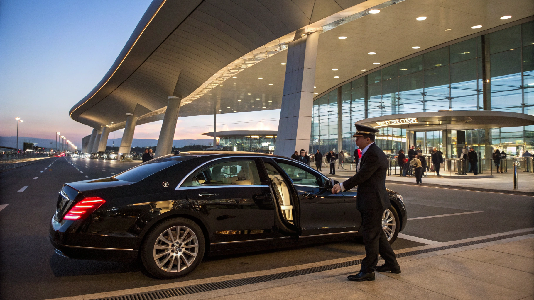Black luxury SUV positioned at Ronald Reagan Washington National Airport