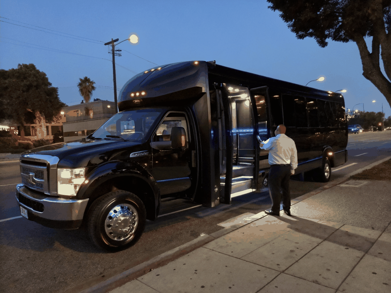 Executive black luxury minibus coach for group travel