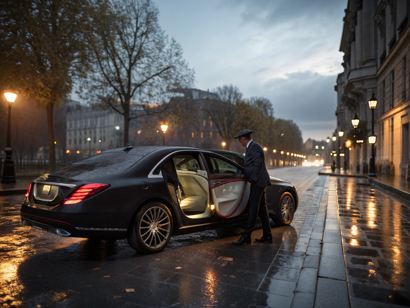 Black luxury executive sedan
